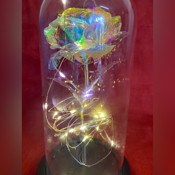 Forever Light up Rose in Glass Dome, Enchanted Rose with LED Lamp, Colorful - Picture 2 of 9